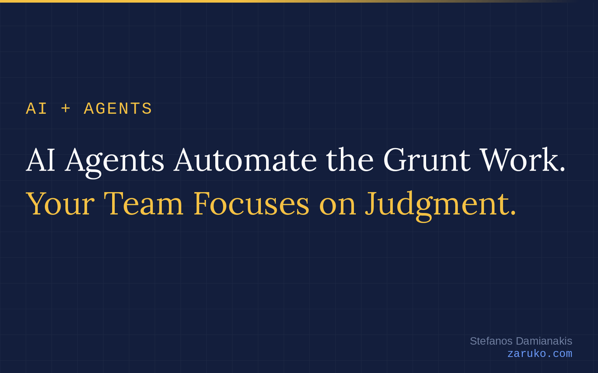 AI Agents Automate the Grunt Work. Your Team Focuses on Judgment.