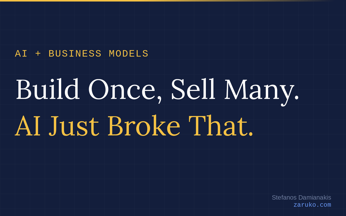 Build Once, Sell Many. AI Just Broke That.
