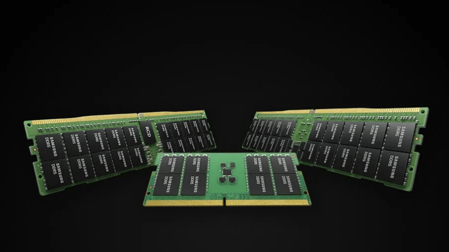 Three Samsung DDR5 memory modules arranged on a black background, used as the hero image in the Tom's Hardware article covering the University of Tokyo spintronic memory result.